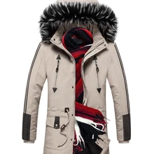Новое поступление, зимняя мужская куртка, парка, зимнее длинное толстое теплое пальто, куртка с капюшоном, меховой воротник, ветронепроницаемое плотное пальто, пальто, 9912
