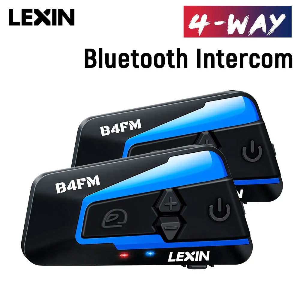 Lexin 2шт. B4FM BT Мотогарнитура для Мотошлема Bluetooth Интерком 4 Гонщика FM Радио