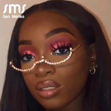 Новые стразы, цепочка, оправа для очков, женские алмазные солнцезащитные очки, оправа для женщин и мужчин, цветные очки оправы оптика, солнцезащитные очки