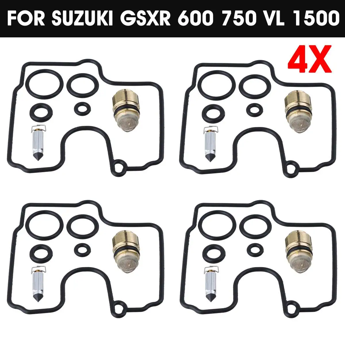 Autoleader 4x Carb Carburetor Diaphragm Gasket Needle Repair Kits Auto Car Parts For Suzuki GSXR 600 750 VL 1500 GSXR600 GSXR750