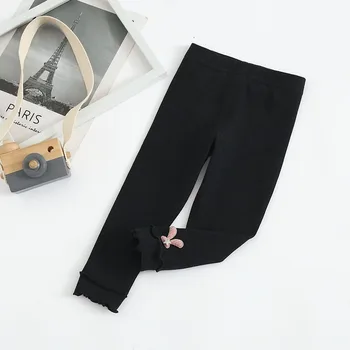 

HIPAC 2020 New Children Leggings Autumn And Winter Girls Long Pants Pure Cotton Comfortable Fabric Straight Elastic Waist