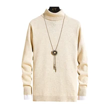 2019 Men Sweater Mens Stripe TurtleNeck weaters Male Sweter Jumper Casual Thermal Man Preppy Style Computer Knitted  Pullovers
