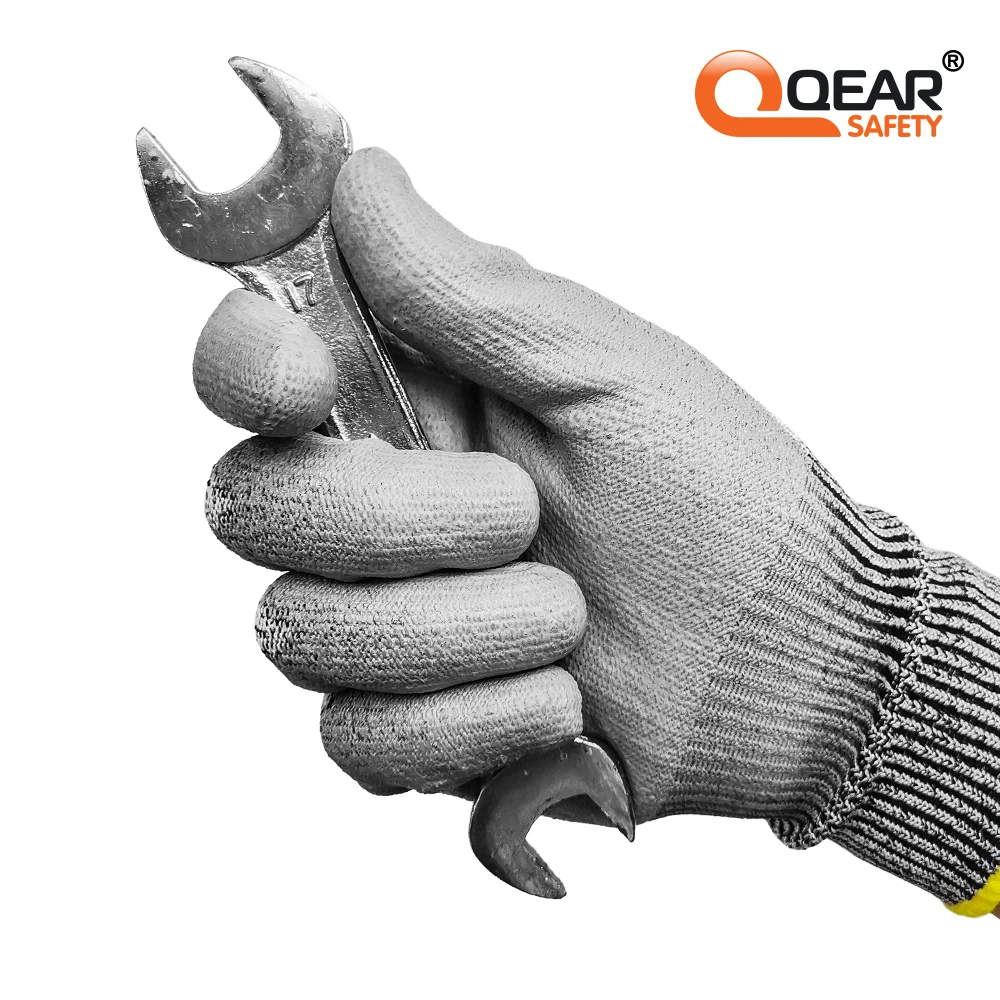 Anti Cut Gloves 3 Pairs QearSafety Cut 3 HPPE Yarn Work Safety Gloves Thin PU Palm Coated Anti-slip Assembling Jobs