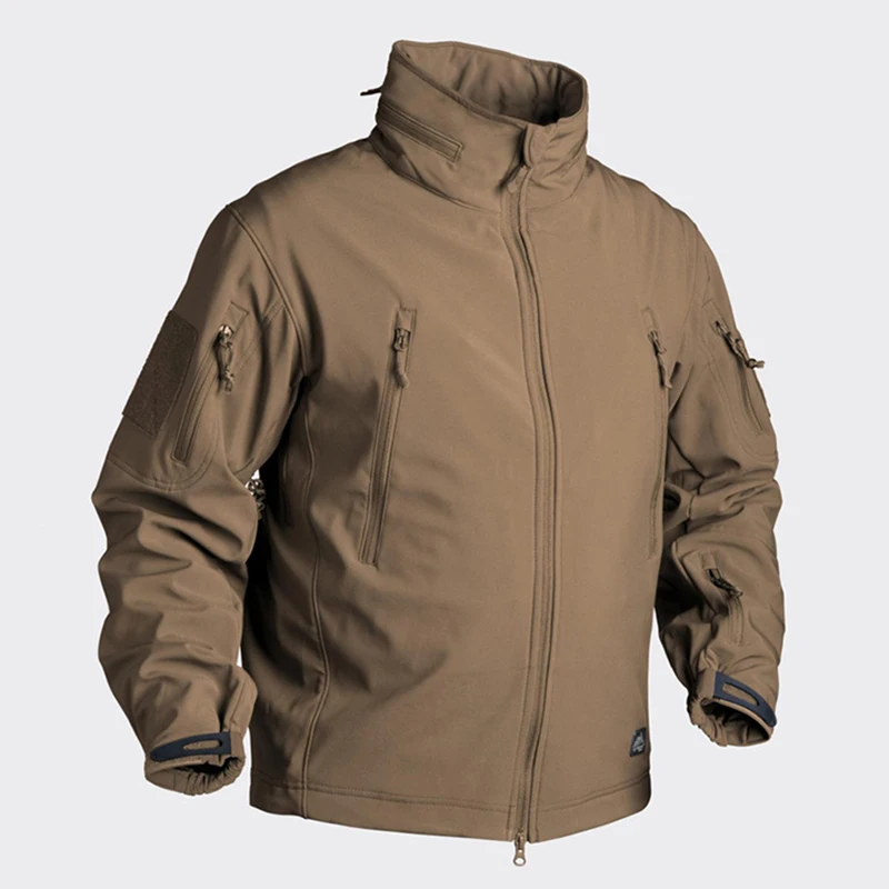 Куртки мужские Зимние флисовые тактические куртки США армейский стиль с капюшоном пальто водонепроницаемая ветровка парка - Цвет: Brown