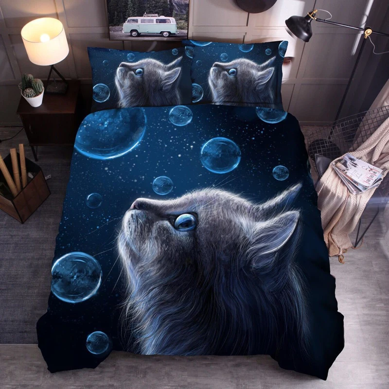 WAZIR 3D печать собака кошка постельные принадлежности набор домашнего текстиля пододеяльник наволочка одеяло комплекты постельного белья Постельное белье king size