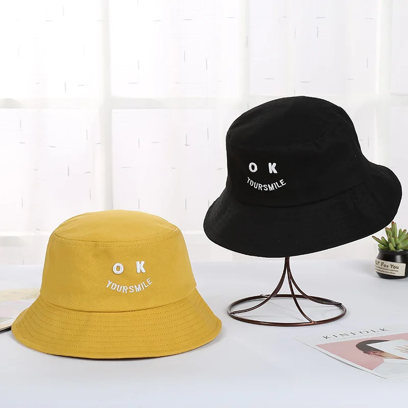 Solid Color Letter Bucket Hats Shading Flat Caps Outdoor Fishing Hunting Fisherman Sunscreen Folding Cap S1044 K | Аксессуары для