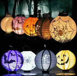 DIY Хэллоуин бумага тыква подвесной фонарь для украшения для Хэллоуин-вечеринки