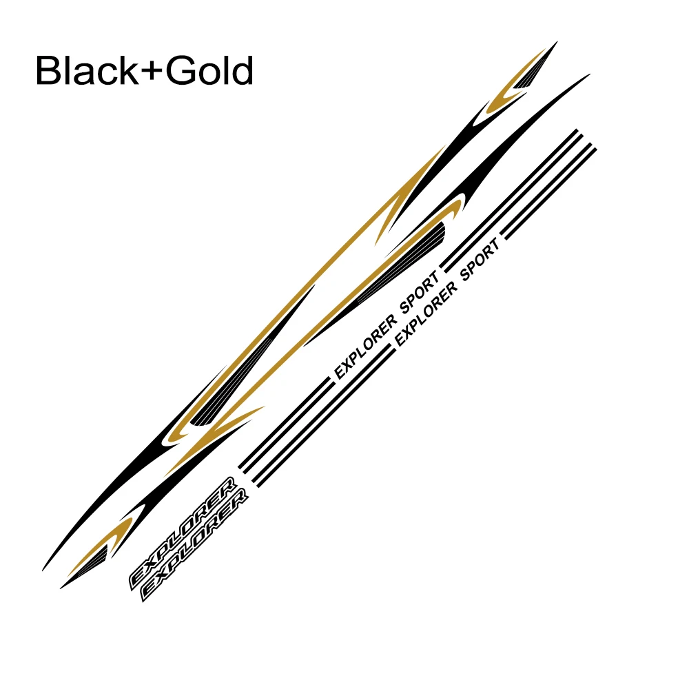 Black Gold 1 Набор автомобильных стикеров, боковые светоотражающие автомобильные наклейки для украшения кузова, графические виниловые наклейки для Ford Explorer Captivation, автомобильные аксессуары из ПВХ - Название цвета: Black Gold