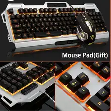 Механическая клавиатура 3200 dpi Переключатель игровая клавиатура красочный свет Проводной USB для клавиатуры мышь комбо набор