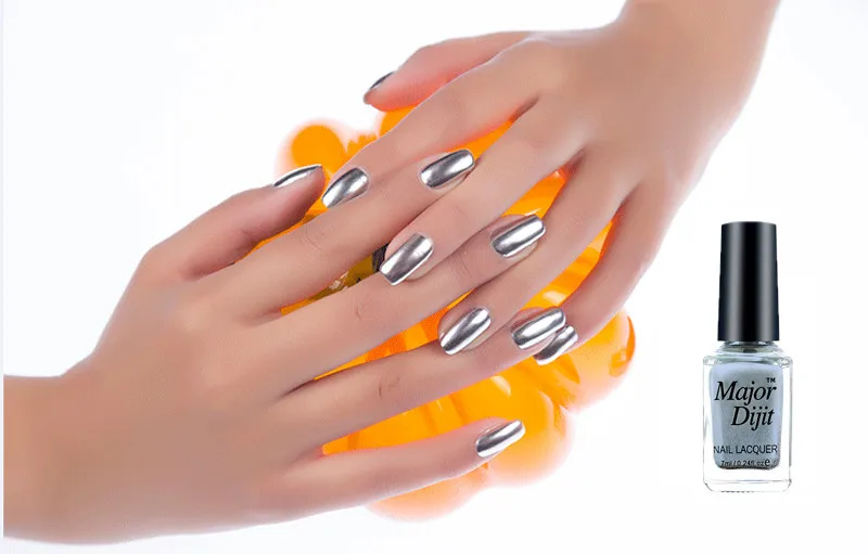 Nusx лак для ногтей металлик волшебный зеркальный эффект, цвета хрома лак для ногтей изысканный 7 мл Лак для ногтей для женщин Быстросохнущий PO023 - Цвет: silver06