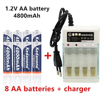 

2019 1.2V 4800mAh NI MH AA Pre-Charged Rechargeable Batteries Ni-MH Rechargeable aa Battery For Toys Camera Microphone+charger