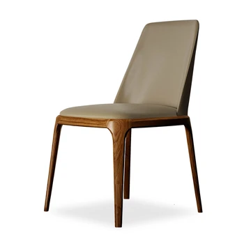 

Northern Europe Solid Wood Modern Simplicity Genuine Leather Originality Negotiation Restaurant Stuhl Kitchen Table Chair stuhl