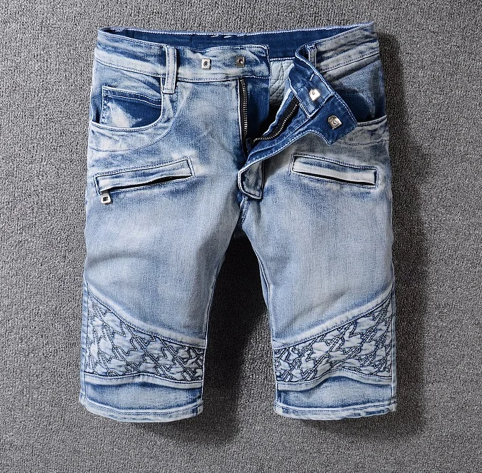 Balmain Mens jeans Shorts Motorcycle 