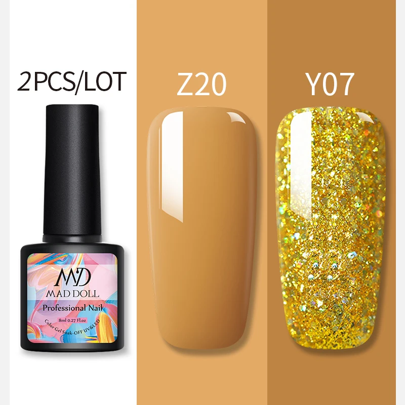 8ml MAD DOLL UV Gel Nail Polish Pure-color And Glistening Bling Sequins Long Lasting Soak Off Art DIY | Красота и здоровье