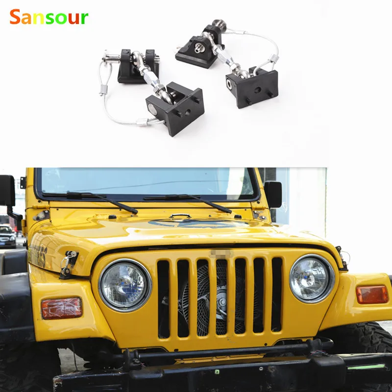 Sansour Противоугонная защелка замка капота Пряжка защелка капота Металл для Jeep Wrangler TJ 2-го поколения 97-06
