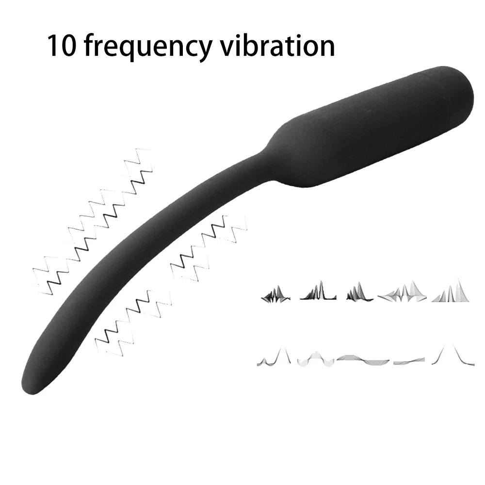 10 Frequency Urethral Vibrator Catheter Penis Plug Sex Toy for Men-penis sex toys
