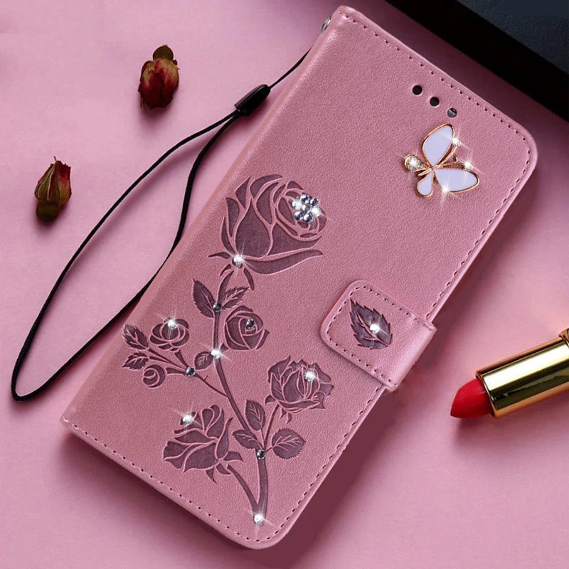 3D Flower Flip Leather Case for Alcatel One Touch Idol 5 5S 3 4 6039Y Wallet Cover Phone Coque | Мобильные телефоны и