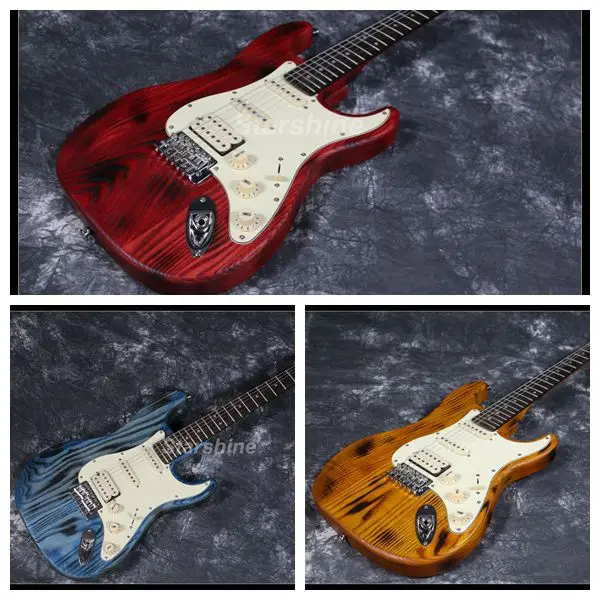 

New Arrivel S-GB9 Starshine Electric Guitar ASH Body Fireburn Styel Good Sound Alinico Pickups