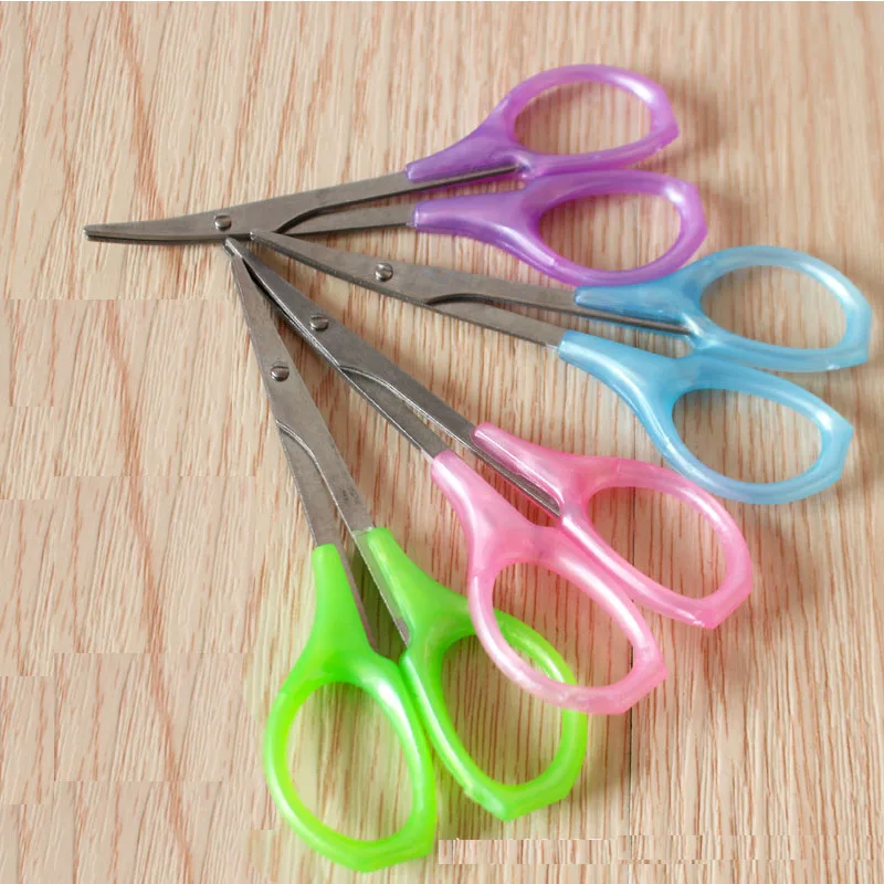 High Quality Household Stainless Steel Small Scissors Facial Treatment Trim Eyebrow Hair Eyelash Elbow Small Scissors