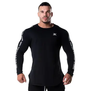 

Men Bodybuilding Long sleeve t shirt Man Casual Fashion Skinny T-Shirt Male Gyms Fitness Workout Tees Tops Jogger Brand Clothing