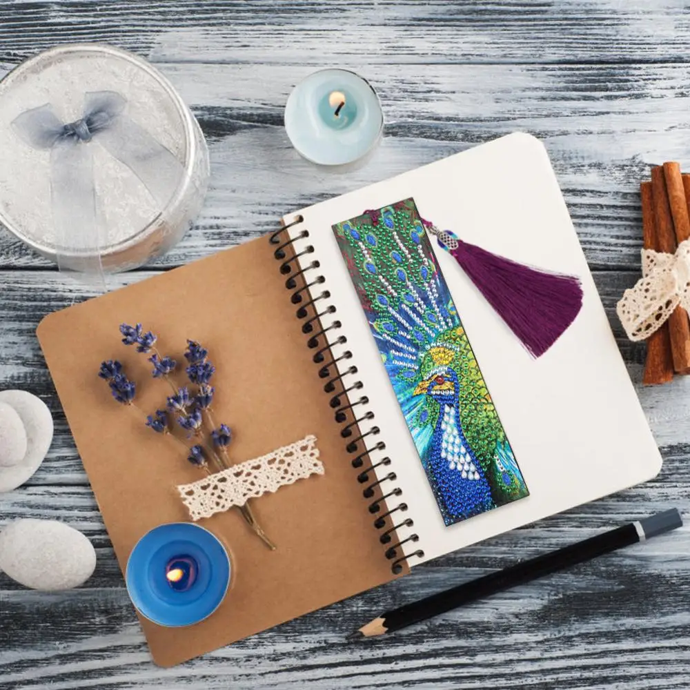 5D DIY Специальная алмазная живопись кожа Закладка Алмазная вышивка ремесло книжка с кисточкой метки для книг рождественские подарки