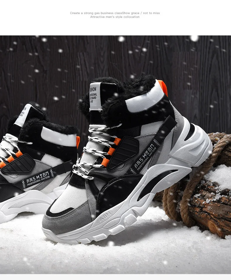 Winter Boots Men Warm Men Winter Shoes Winter Shoes for Men sneakers for men's fur Warm Snow Boots