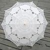 Sombrilla de encaje de Bordado hecho a mano para mujer, paraguas de decoración con asa de madera, color blanco, para boda, fotografía nupcial ► Foto 2/6