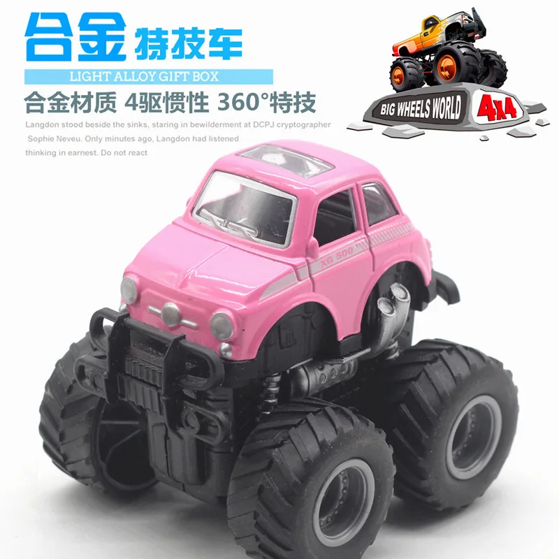 

Alloy Four-Wheel Drive Double Inertia off-Road Vehicle Fiat 500 Multi-functional Cute Cartoon Car Model Toy Model