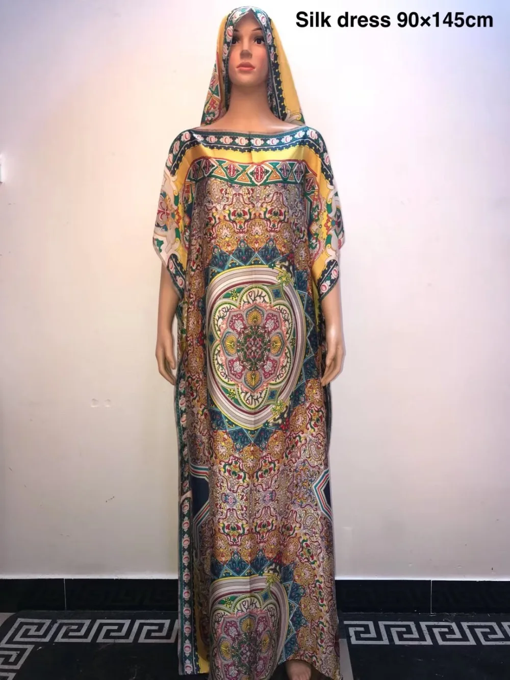 Unique Malaysia Kaftan Silk Women dresses Fashion European printed African women's dresses for lady femme dresses