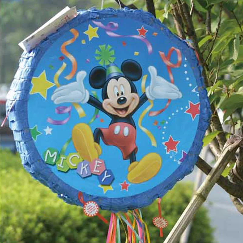 mickey Милая бумажная Складная пиньята детей девочек мальчиков день рождения поставщика с днем рождения DIY украшения пиньята на дни рождения игры - Цвет: mickey