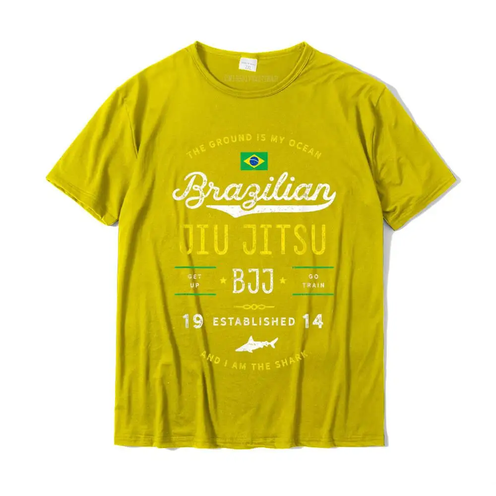 Printing T-Shirt Short Sleeve Comics Dominant Men's VALENTINE DAY Tops Shirts Comics Top T-shirts Crew Neck 100% Cotton Fabric Ocean Shark Jiu Jitsu Shirt for BJJ Jujitsu Gift__MZ14931 yellow