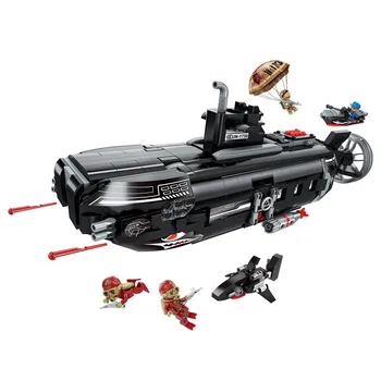 

Enlighten SWAT Military Series 1730 Submarine Base Model Kids Toy Building Blocks Sets Bricks Educational Toys for Children Gift