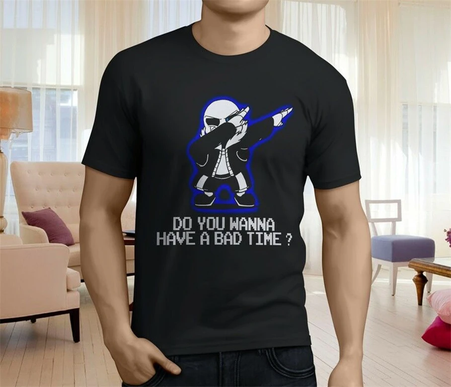 Футболка с надписью Undertale Sans черная футболка Do You Want Have A Bade Time Men'S S-3Xl короткими
