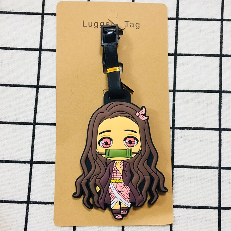 Kimetsu no Yaiba аниме аксессуары для путешествий багажная бирка на чемодан ID адрес портативный держатель тегов багажные ярлыки Новинка