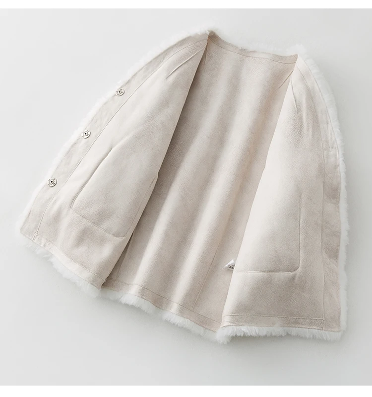 Women Winter Natural Real Fur Coats Granulated sheep sheep shearing coat fur one Warm lambswool fur Jacket