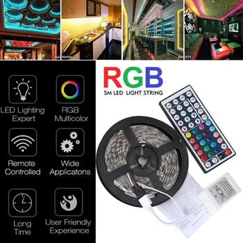 

5M LED Strip Decoration Car Interior Lights with Remote Control Remote Light Bars Multicolor