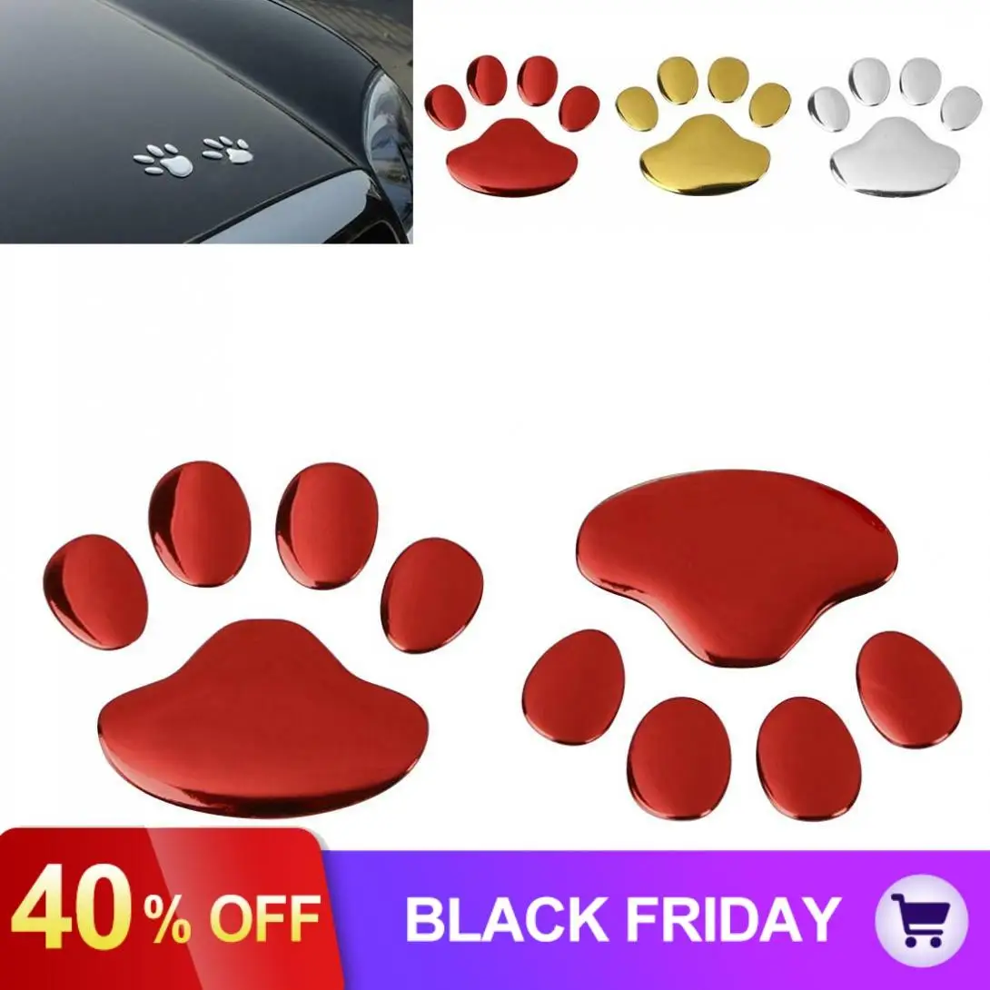 

1 Pair Dog Paw Footprint 3D PVC Car Sticker Nick Cover Sticker