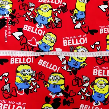 

Yellow cartoon character Sewing Cotton poplin fabric DIY Handmade Material Sewing Fabric Patchwork 140*50cm