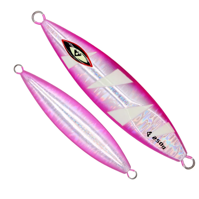 FUNADAIKO медленная приманка для морской рыбалки, 180 г/220 г/250 г, светящаяся искусственная приманка, свинцовая приманка, джиг для морской рыбалки - Цвет: Pink Zebra