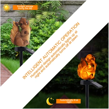 

LED Solar Squirrel Shape Light Lantern Solar Powered Pathway Lights Decorative Outdoor Lawn Yard Lamp For Garden Patio