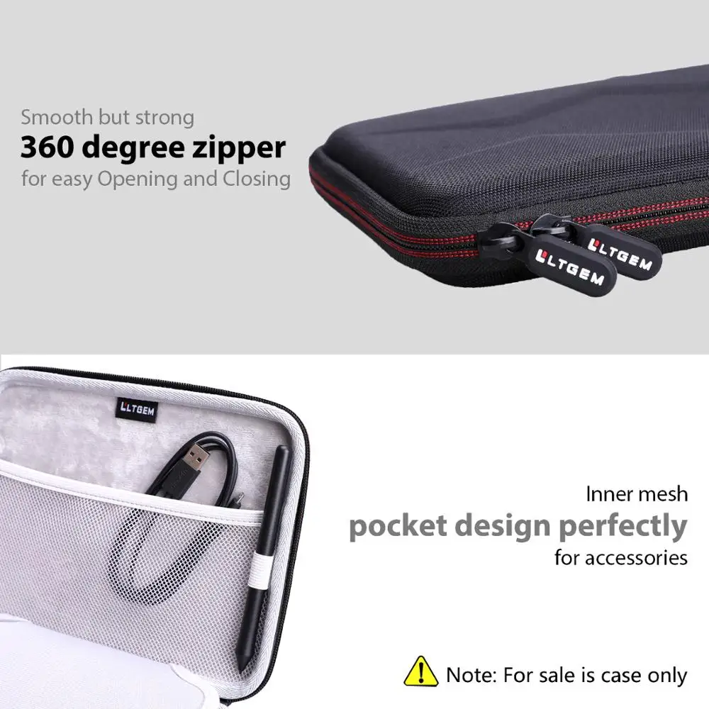 LTGEM Waterproof EVA Hard Case For Wacom CTL4100 Intuos Graphics Drawing Tablet carrying hard case