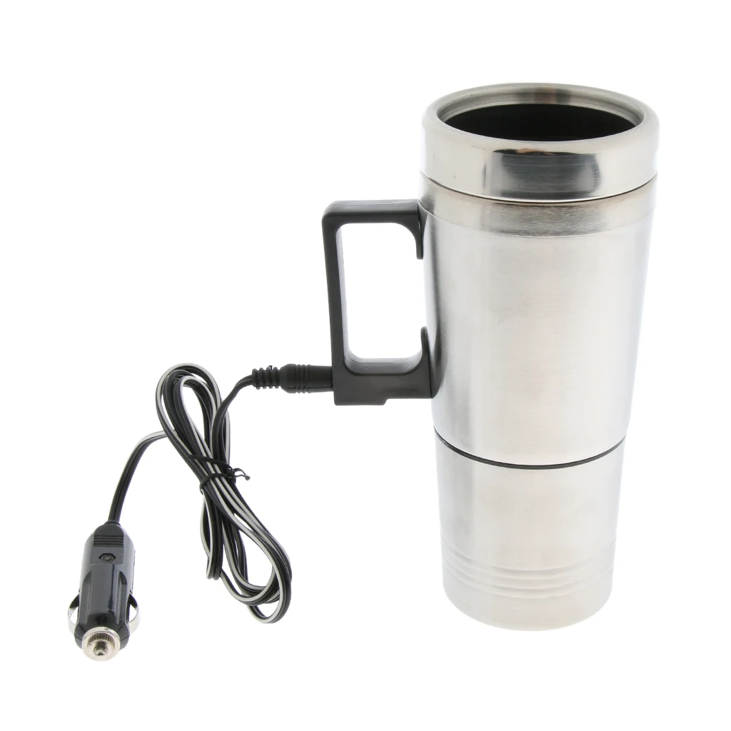 12V In-Car Coffee Maker Tea Pot Bottle Stainless Steel Heating Cup 300ml