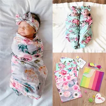 Плотное одеяло для новорожденных с принтом пеленки, спальный мешок для маленьких мальчиков и девочек, повязка на голову+ повязка на голову для малышей, babykleed J6