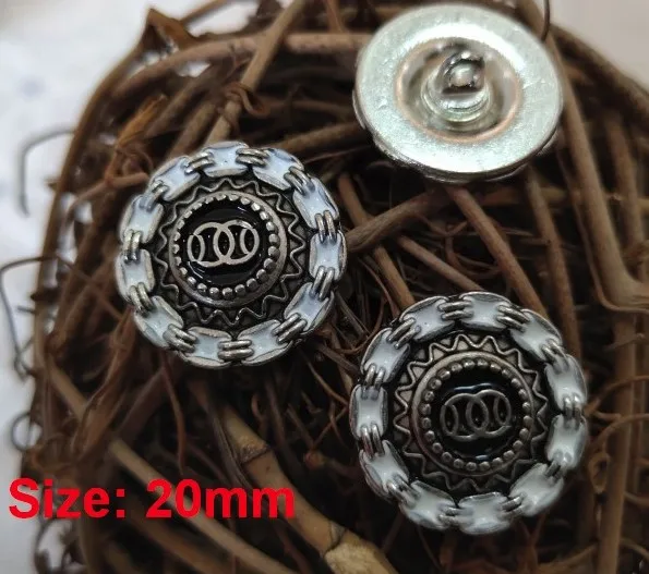 NO4 Size 20mm 10 шт., новая модная металлическая Высококачественная золотисто-черная куртка пальто, рубашка хлопковое пальто на пуговицах, размер 22 мм - Цвет: NO4 Size 20mm