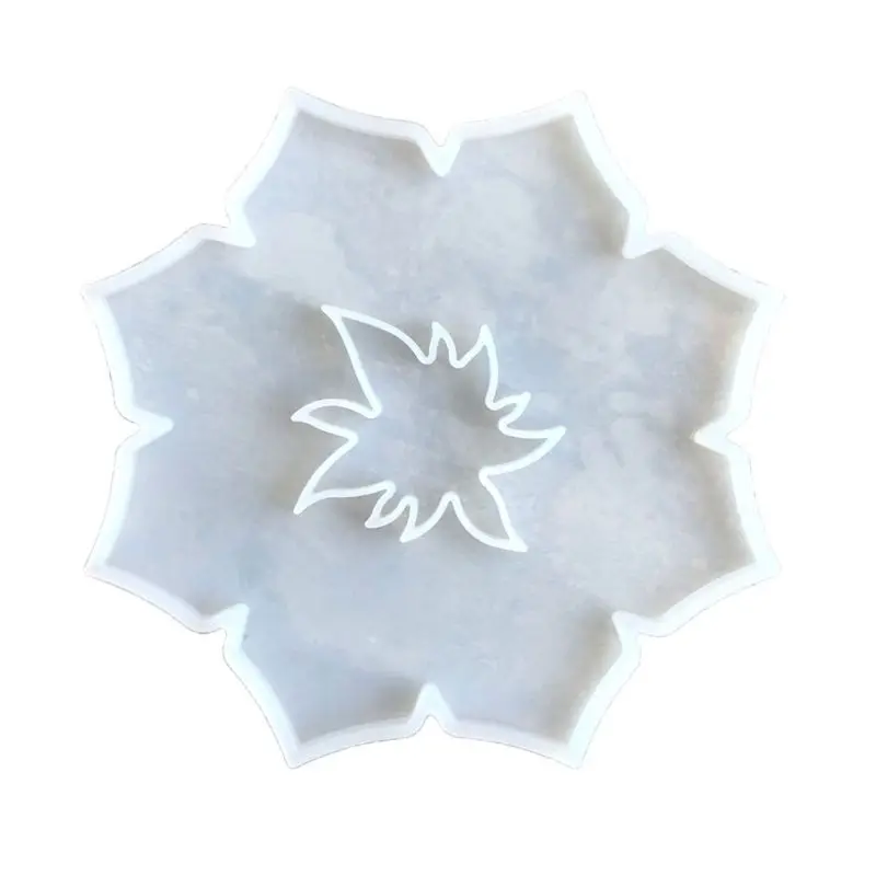 

Resin Crystal Epoxy Mold Irregular Flower Coaster Tray Casting Silicone Mould U4LE