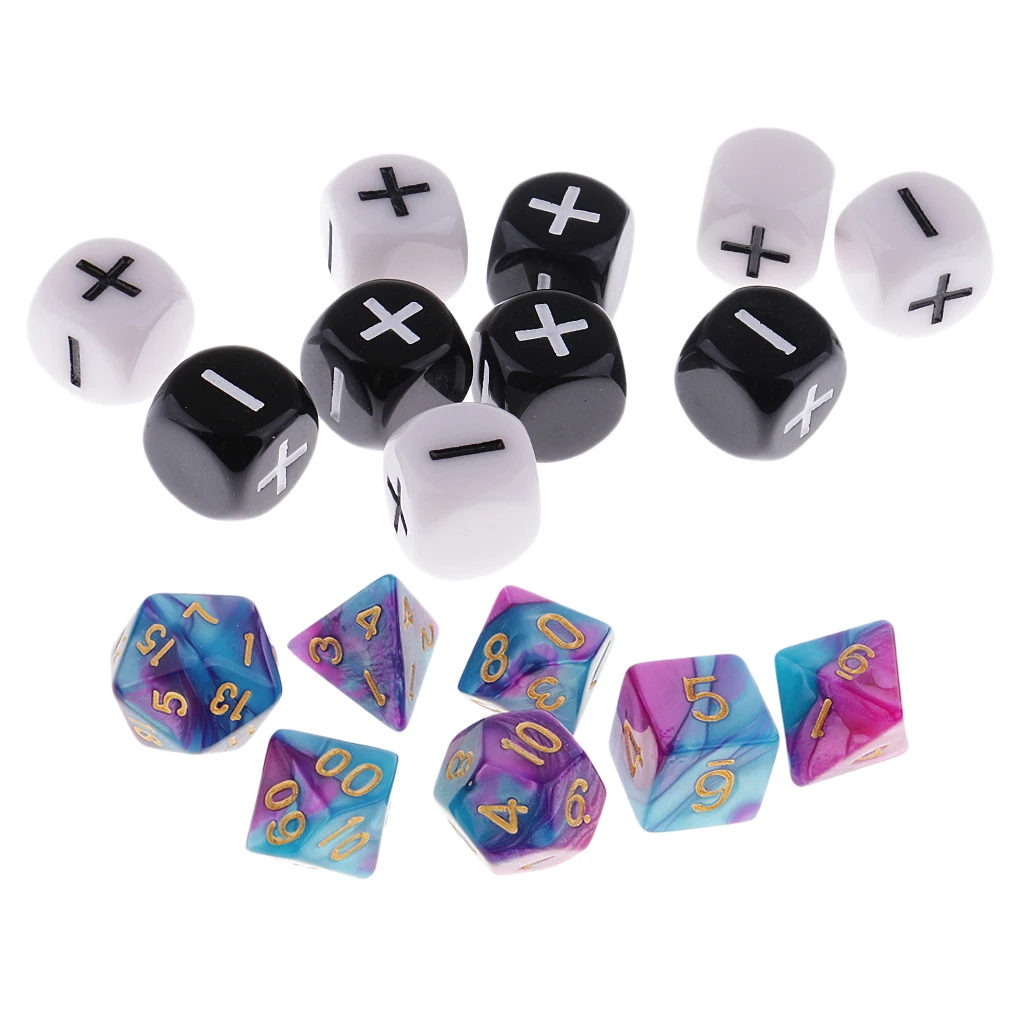 2 Set Polyhedral Dices Minus Plus Double Color 1.6cm For Dungeons&Dragons