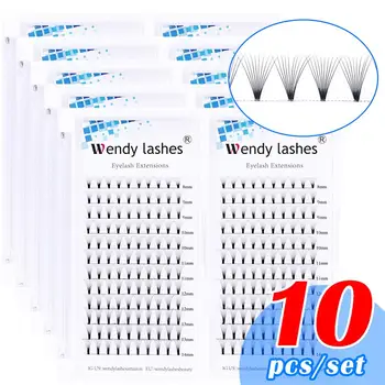 

10 Pcs Premade Volume Fans 3D/5D/6D/10D Long Stem Lashes Russian Volume Pre made Lashes Extension Faux Mink Eyelash Extensions