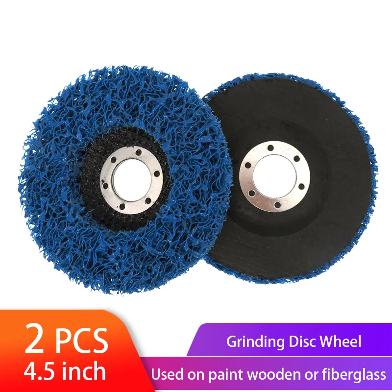 

2pcs 4.5" Poly Strip Disc Wheel blue 115x15mm Car Paint Rust Removal Clean Angle Grinder Grinding Abrasive Wheels