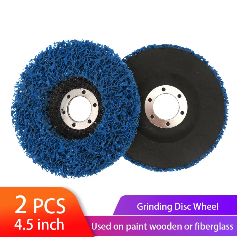 2pcs 115mm Rust Paint Remover Abrasive Poly Disc Wheel For 4.5 Inch Angle Grinde 