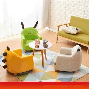 Cloth sofa can be disassembled living room single PU leather children cartoon animal sofa kids animal chair kids furniture